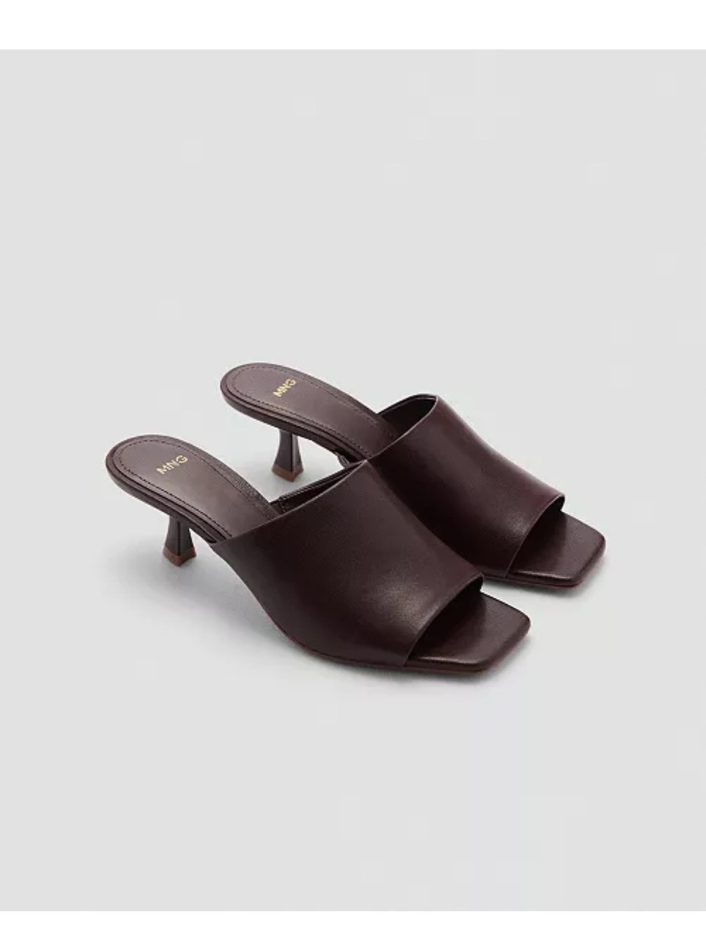 Mango Women's Kitten-Heel Leather Sandals Size 39